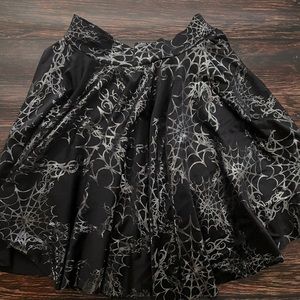 BlackMilk Wicked Web Silver Circle Skirt